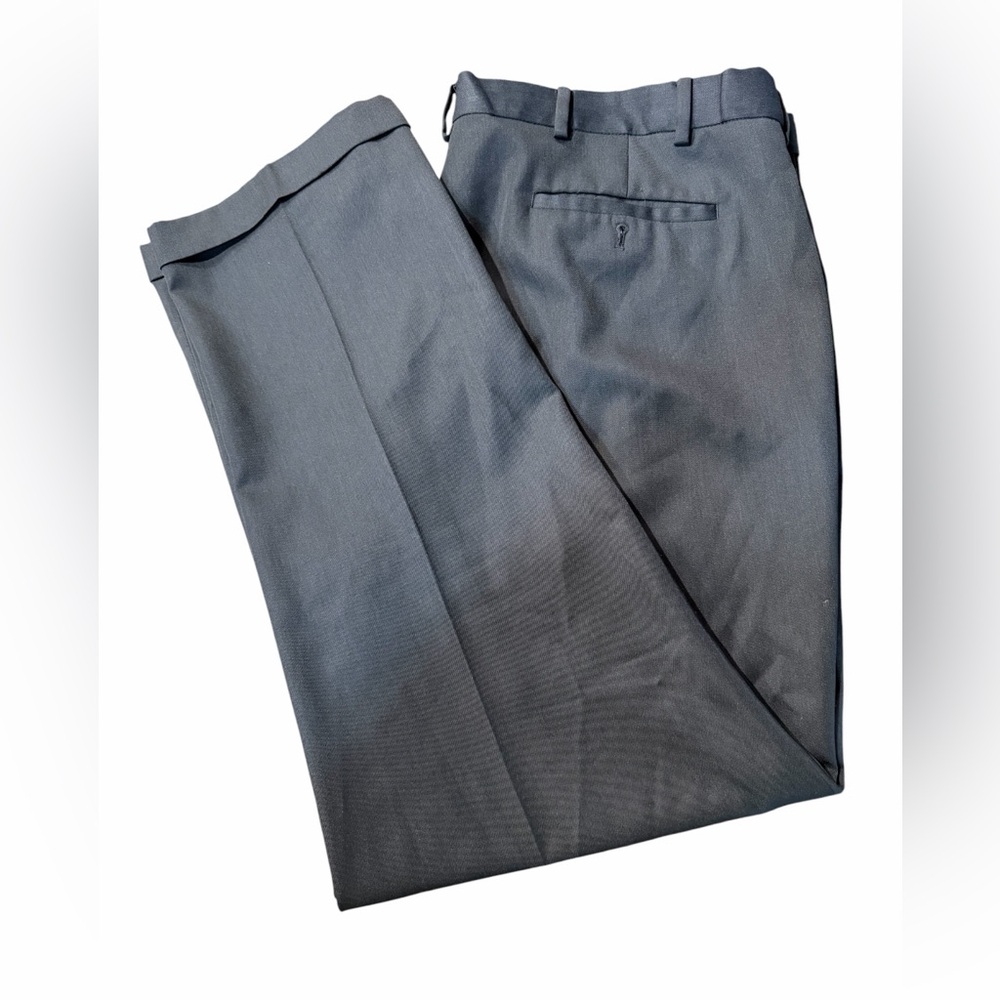 Louis Raphael Men's Dress Pants 44x32 Dark Charcoal Hidden Extension Waistband